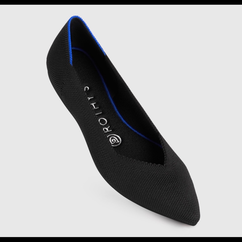 Size 9 rothy’s point black point flats. BRAND NEW